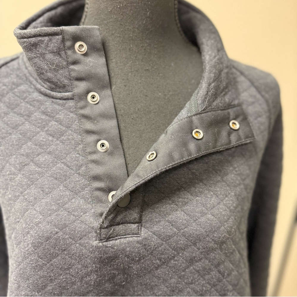 Eddie Bauer Men's Quilted Gray Snap Pullover Sweatshirt. Size XL - Picture 2 of 9